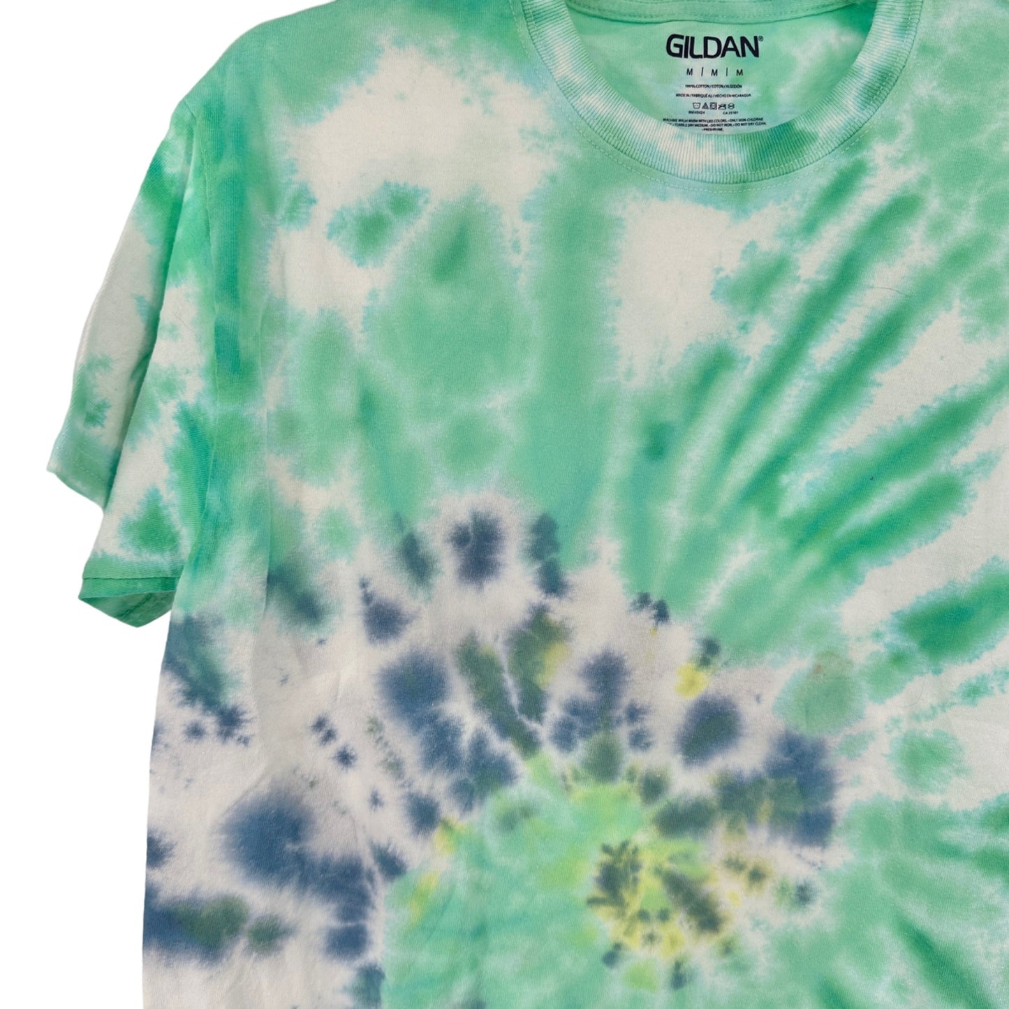 Gildan Tie-Dye T-Shirt Medium Crew Neck Short Sleeve Tagless Cotton Hand-Dyed