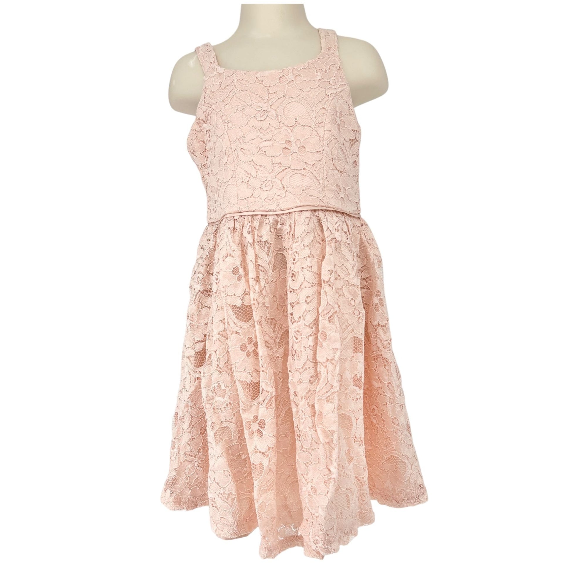 Zenzi Dress Girls XS 4-5 Lace Light Pink Sleeveless Lined A-Line Style Tiffany's Treasures and Trinkets Zenzi Dress Girls XS 4-5 Lace Light Pink Sleeveless Lined A-Line Style Tiffany's Treasures and Trinkets