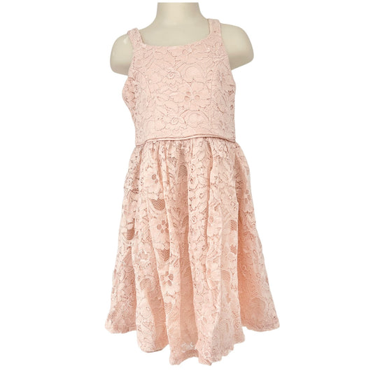 Zenzi Dress Girls XS 4-5 Lace Light Pink Sleeveless Lined A-Line Style