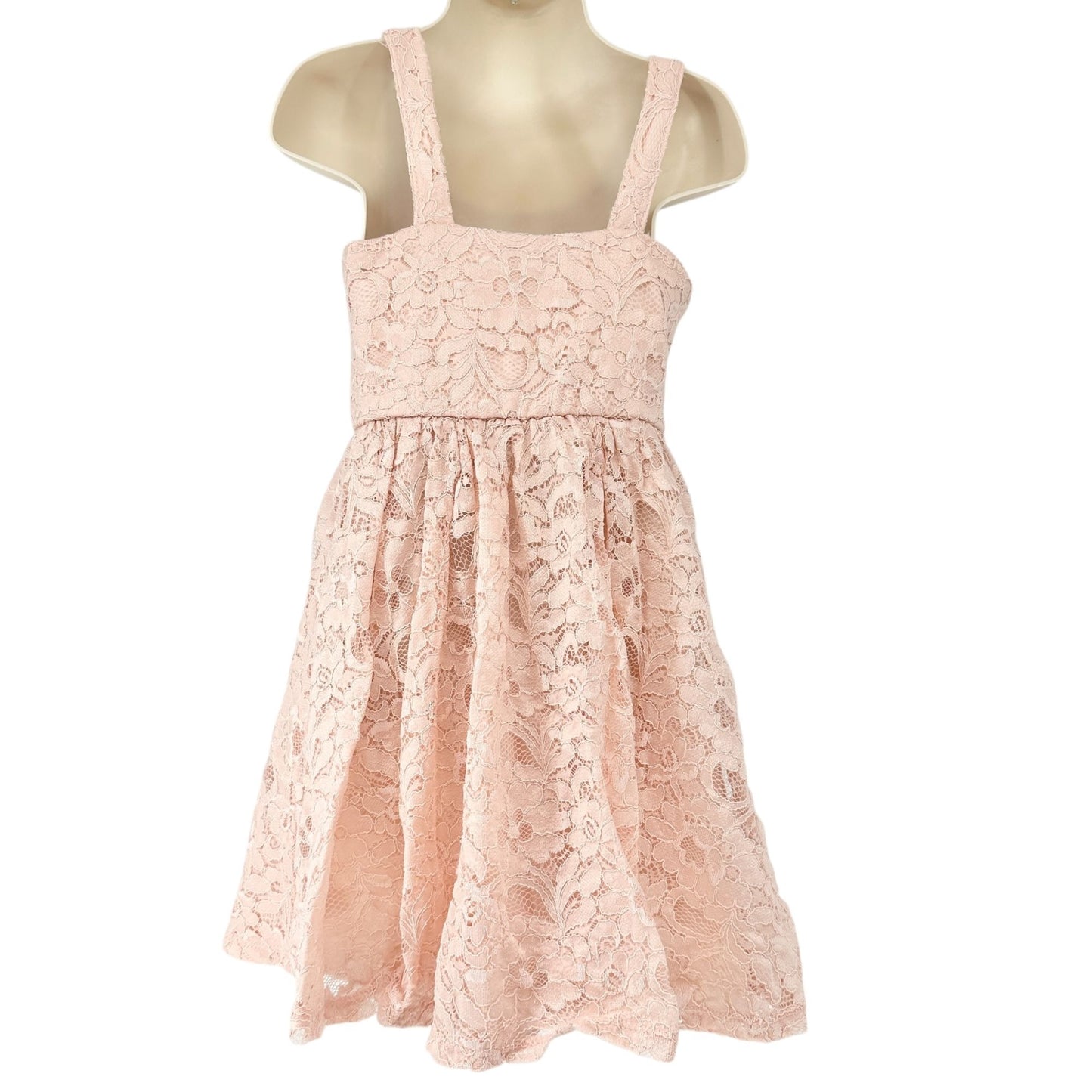 Zenzi Dress Girls XS 4-5 Lace Light Pink Sleeveless Lined A-Line Style