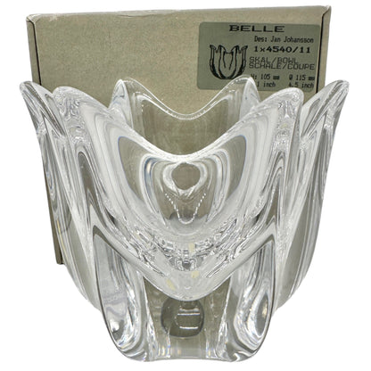 Orrefors Sweden Belle Tulip Bowl 4540/11 Lead Crystal 4x4.5in Original Box