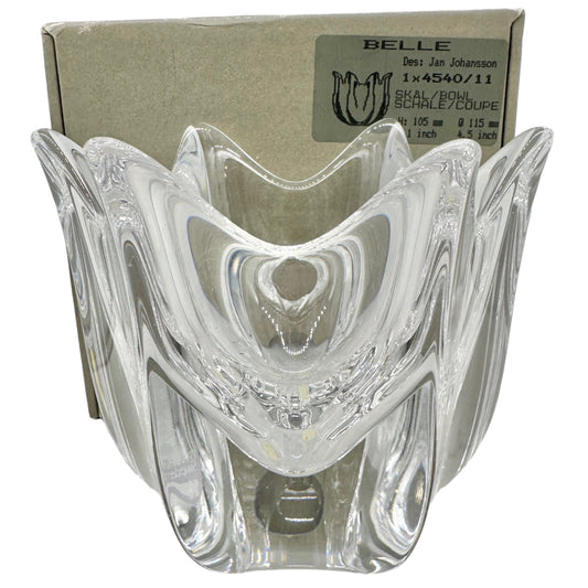 Orrefors Sweden Belle Tulip Bowl 4540/11 Lead Crystal 4x4.5in Original Box