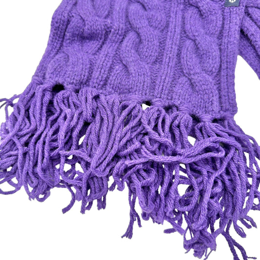 Gap Scarf 61x8 Lambs Wool and Nylon Royal Purple Fringe Ends NWT