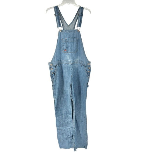 Dickies Denim Overalls Size L Adjustable Straps Front Pocket 100% Cotton