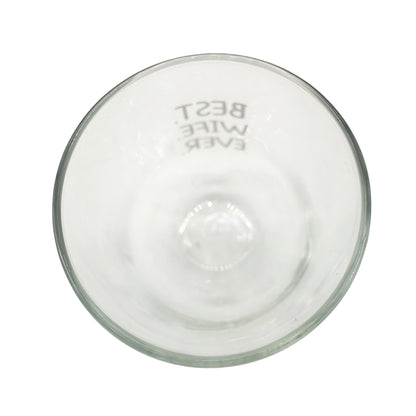 Best Wife Ever Engraved Stemless Wine Glass 6 oz Capacity Clear NIB