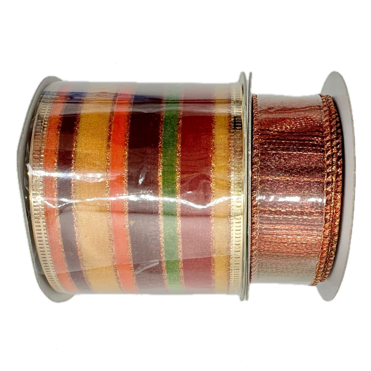 Sparkly Autumn Tones Ribbon Duo for Crafting Gifts and So Much More 2 New Rolls