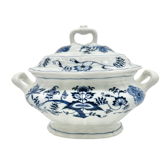 Blue Danube Soup Tureen With Lid 12 X 8 Floral Blue and White Porcelain Vintage