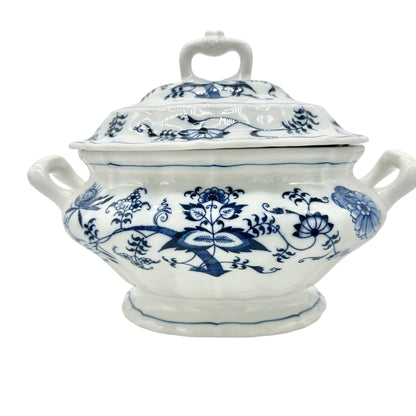 Blue Danube Soup Tureen With Lid 12 X 8 Floral Blue and White Porcelain Vintage