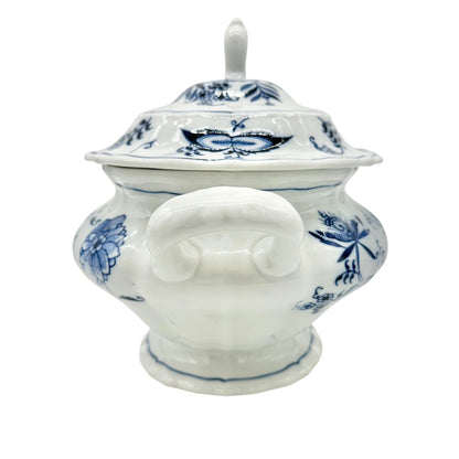 Blue Danube Soup Tureen With Lid 12 X 8 Floral Blue and White Porcelain Vintage