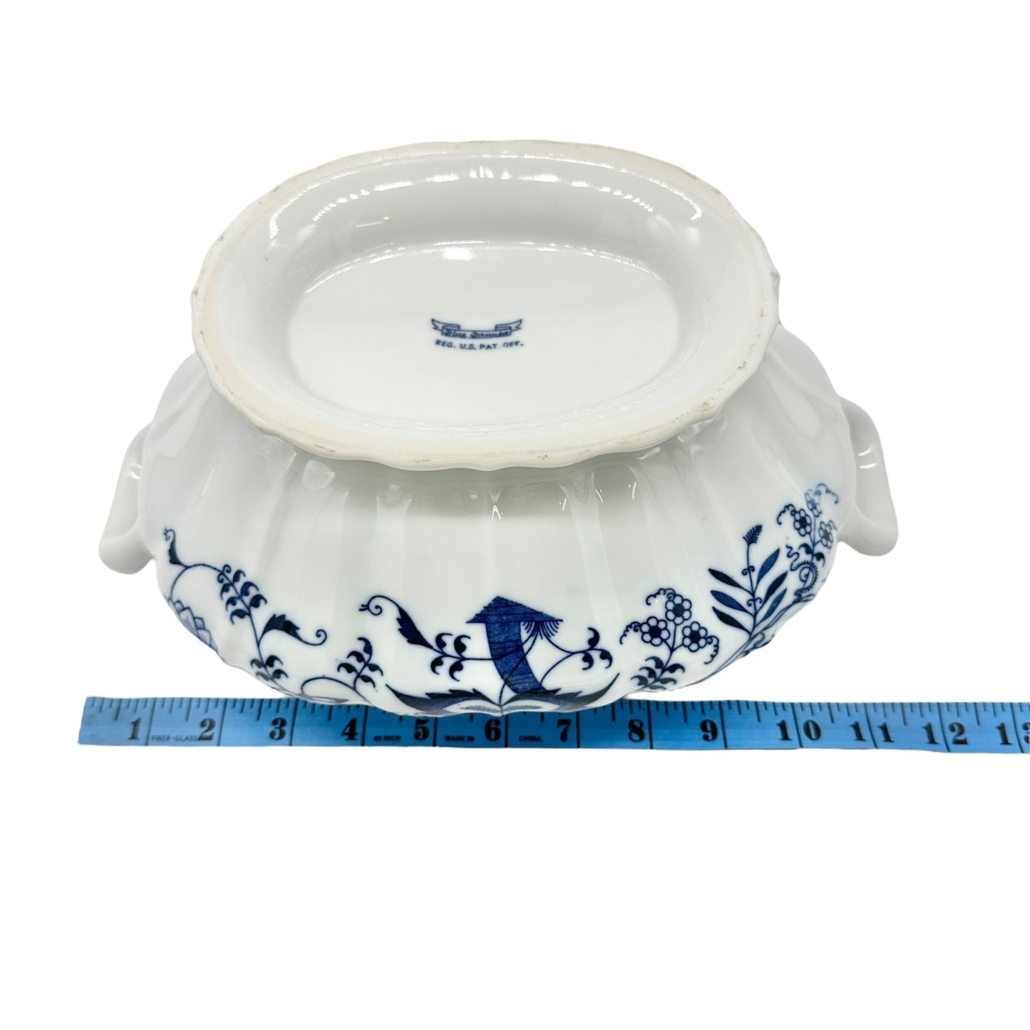 Blue Danube Soup Tureen With Lid 12 X 8 Floral Blue and White Porcelain Vintage
