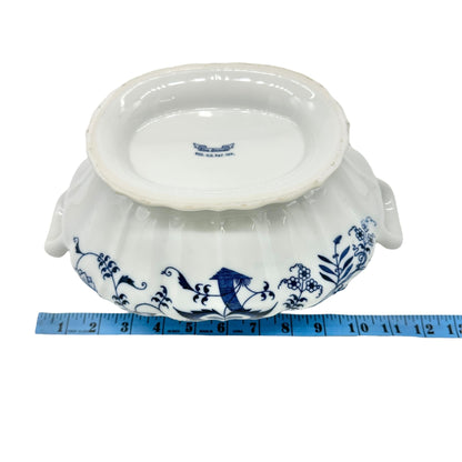 Blue Danube Soup Tureen With Lid 12 X 8 Floral Blue and White Porcelain Vintage