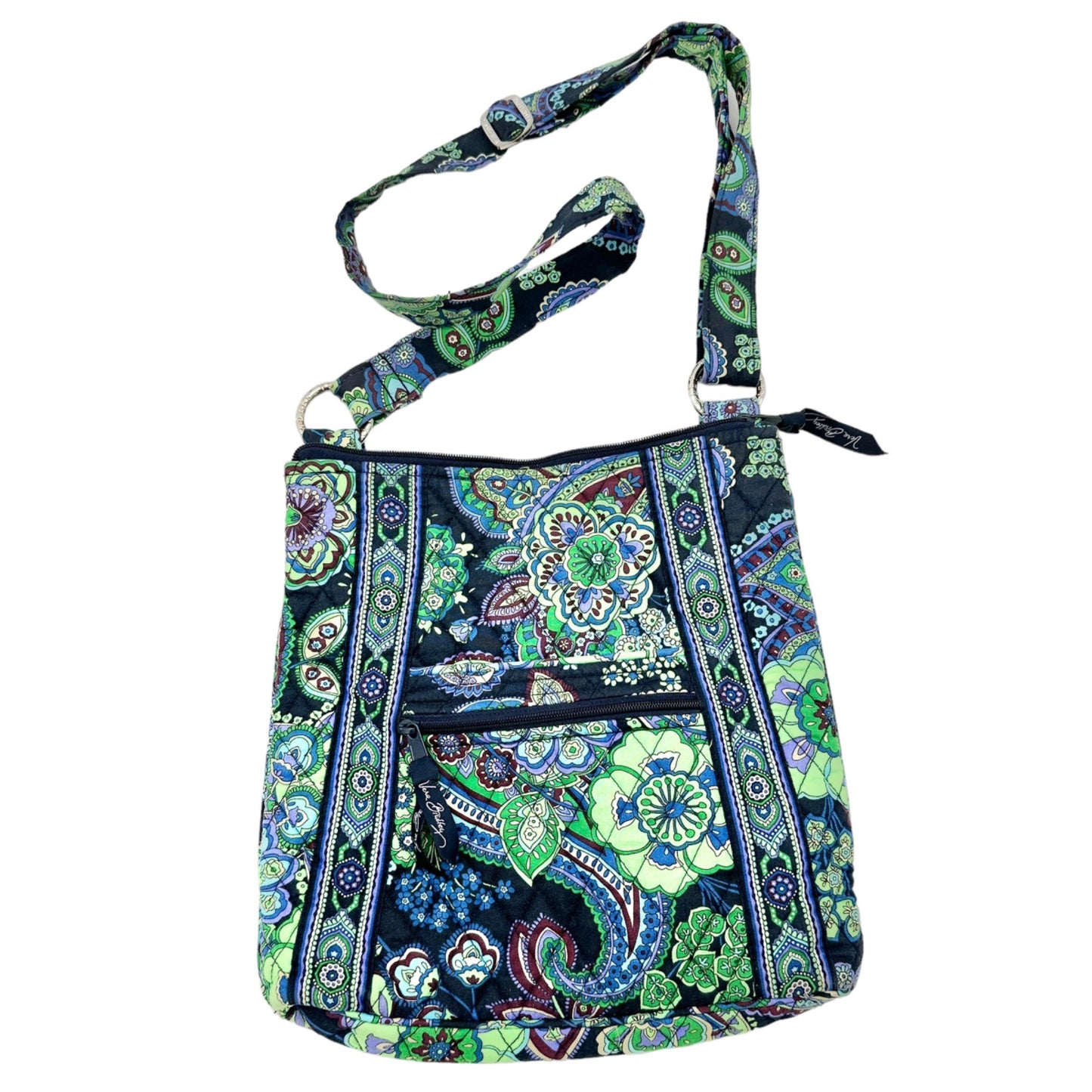 Vera Bradley Blue Rhapsody Crossbody Bag 11 x 10.5 x 2 Blue Green EUC