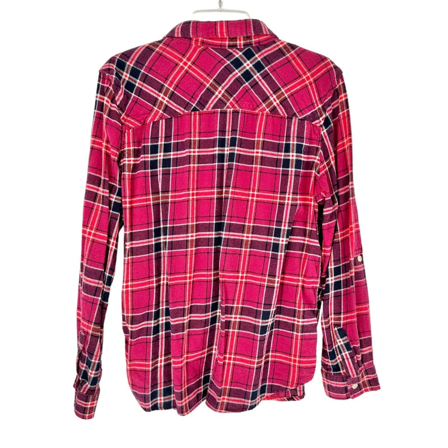 Basic Editions Set of 2 Flannel Shirts Men's XL Red and Blue Button Front LS