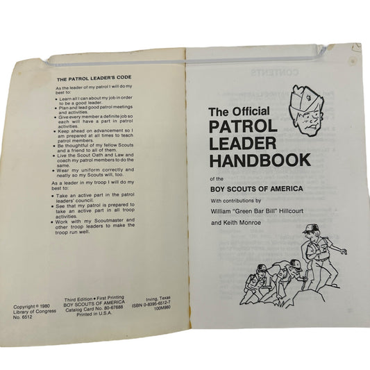 Boy Scouts Of America The Official Patrol Leader Handbook 3rd Ed 1980 Printing