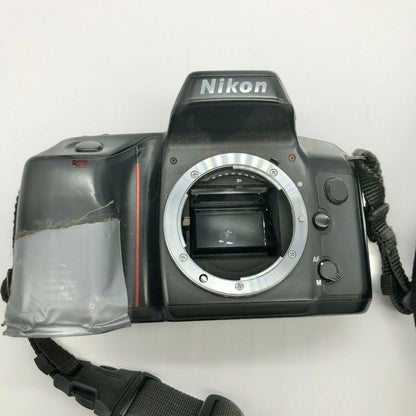 Nikon N70 35mm Film Camera Without Lens Works Duct Tape Holding Film Cover Close