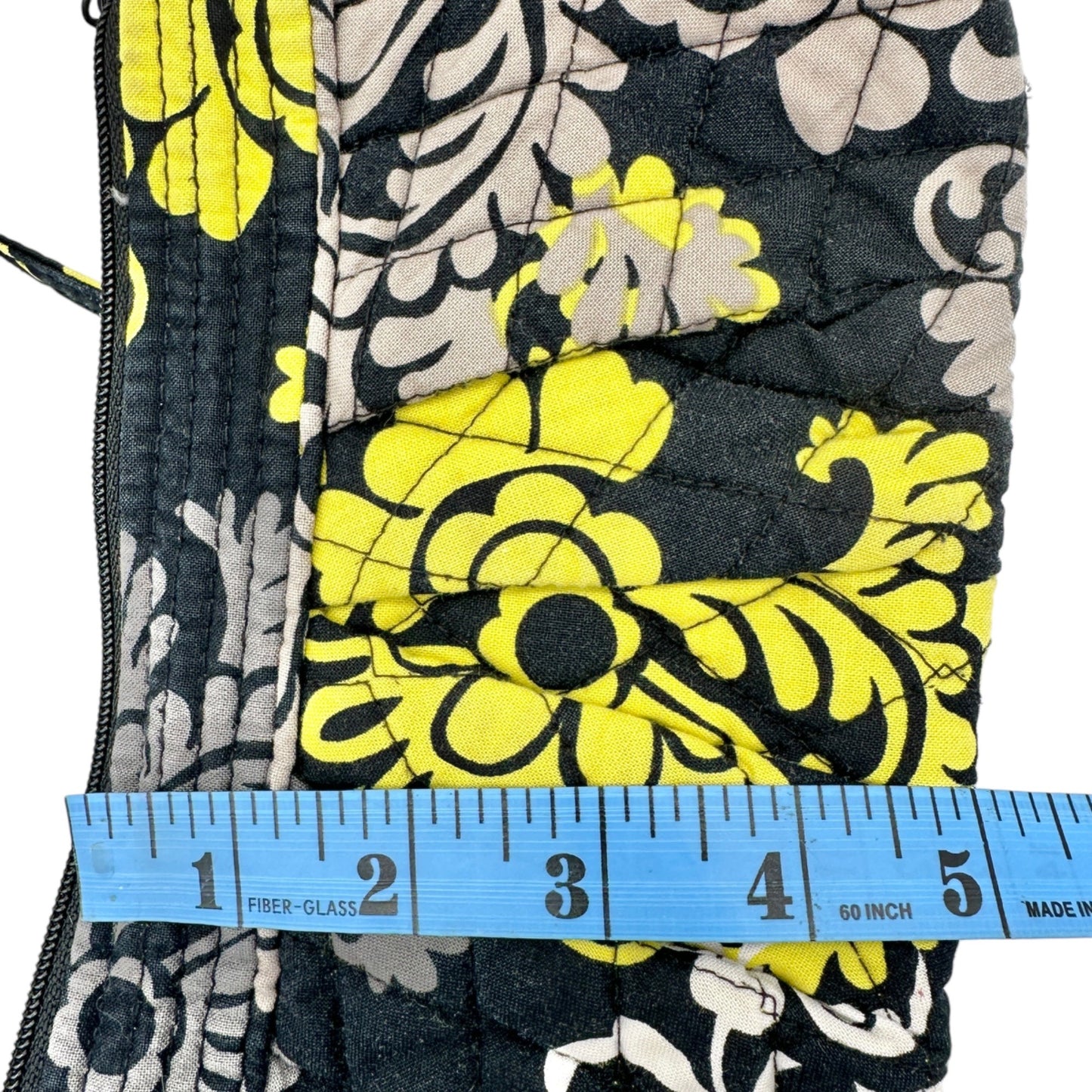 Vera Bradley Baroque Handbag 8 x 5 x 3 Black Gray Yellow White Adjustable Strap