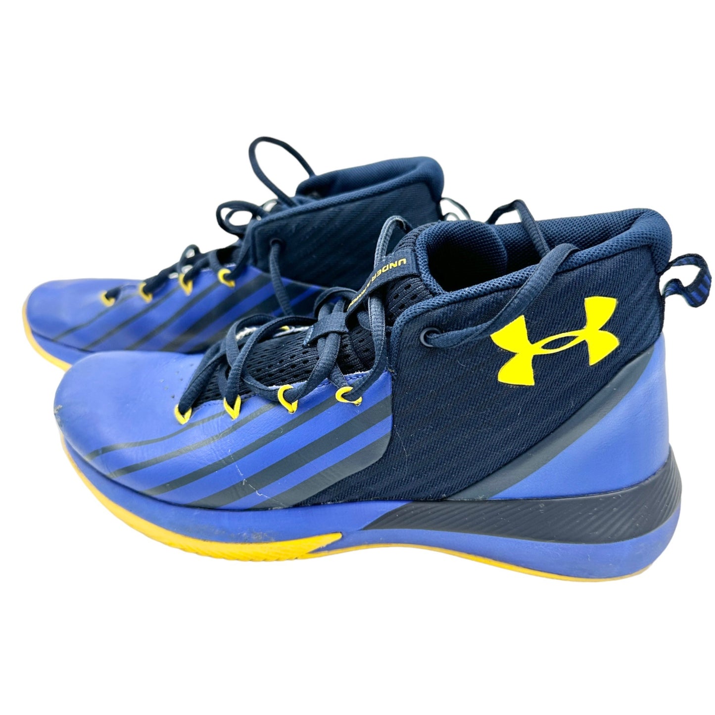 Under Armour Shoes Size 7Y Blue Yellow Lace Up