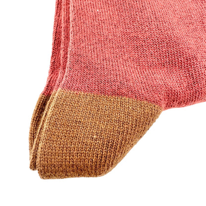 Unsimply Stitched Socks Mens US Size 8-12 Canyon Red Socks Brown Heel and Toe