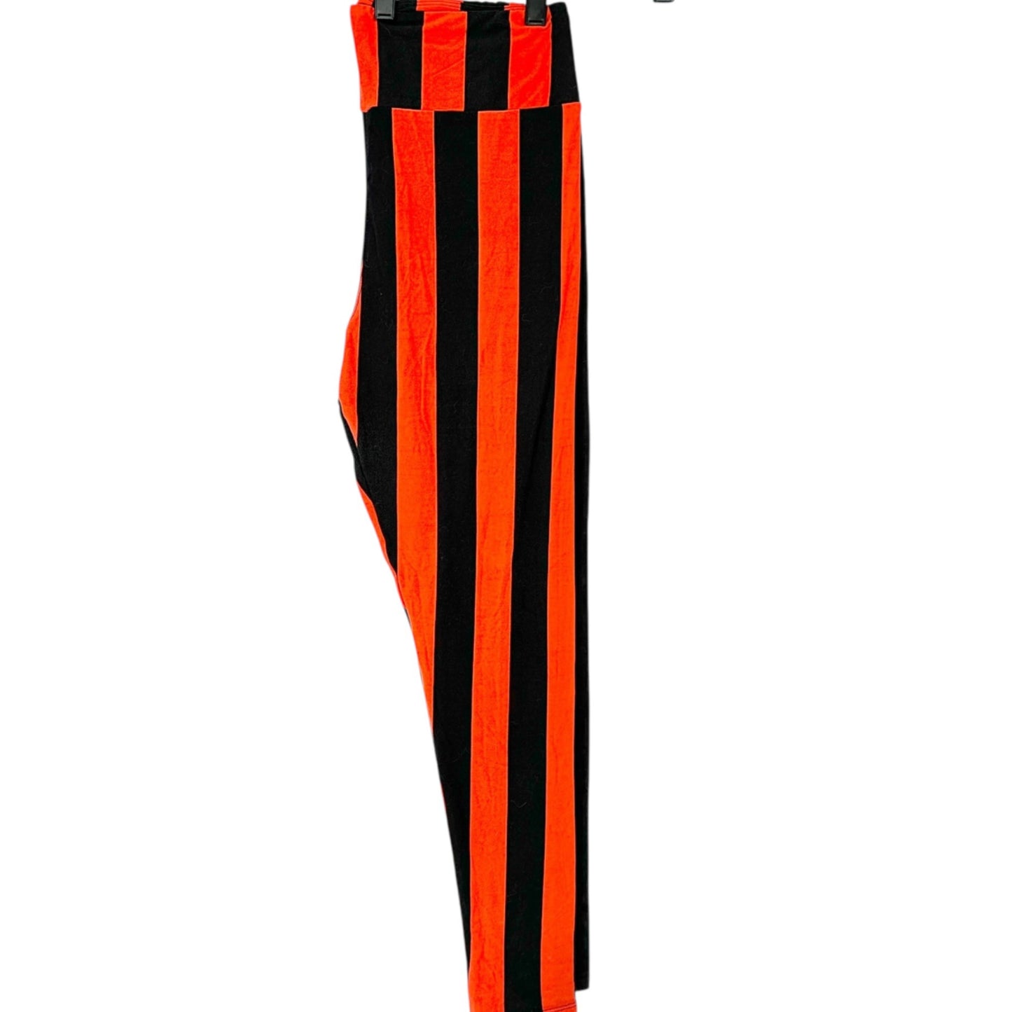 LuLaRoe Leggings Womens Tall and Curvy Black Orange Striped Size 12-22 Halloween