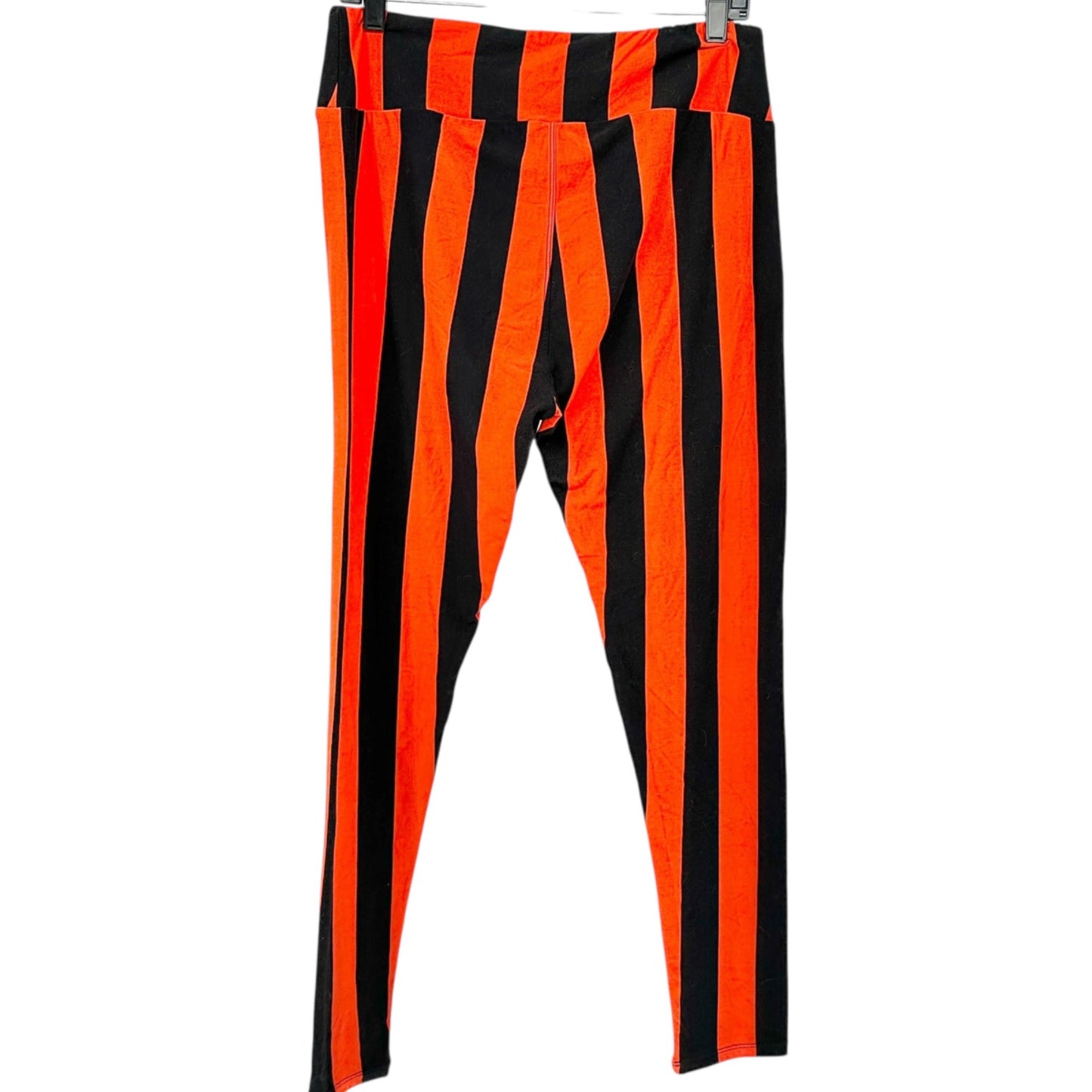 LuLaRoe Leggings Womens Tall and Curvy Black Orange Striped Size 12-22 Halloween