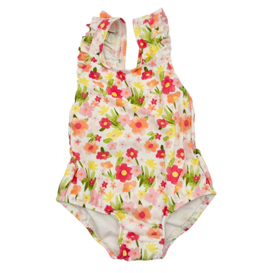 Gymboree Baby 3-6 mos Swimsuit with matching Hat Floral Design