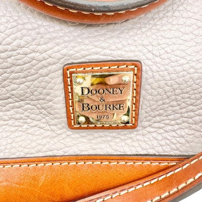 Dooney and Bourke Pebbled Leather Satchel Tan Trim Red Inside Handles Opt Strap