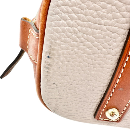 Dooney and Bourke Pebbled Leather Satchel Tan Trim Red Inside Handles Opt Strap