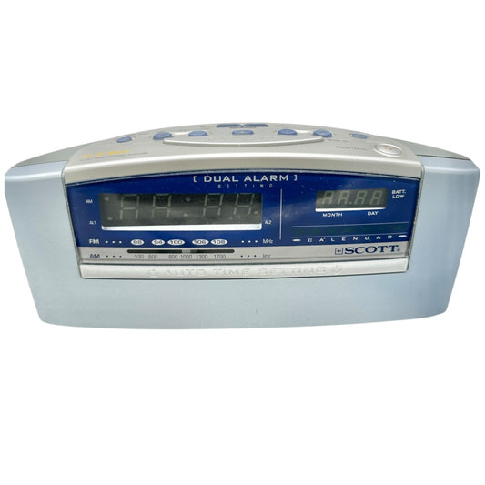 HH Scott Dual Alarm Clock Radio SCR120 FM AM Digital Display Snooze Calendar