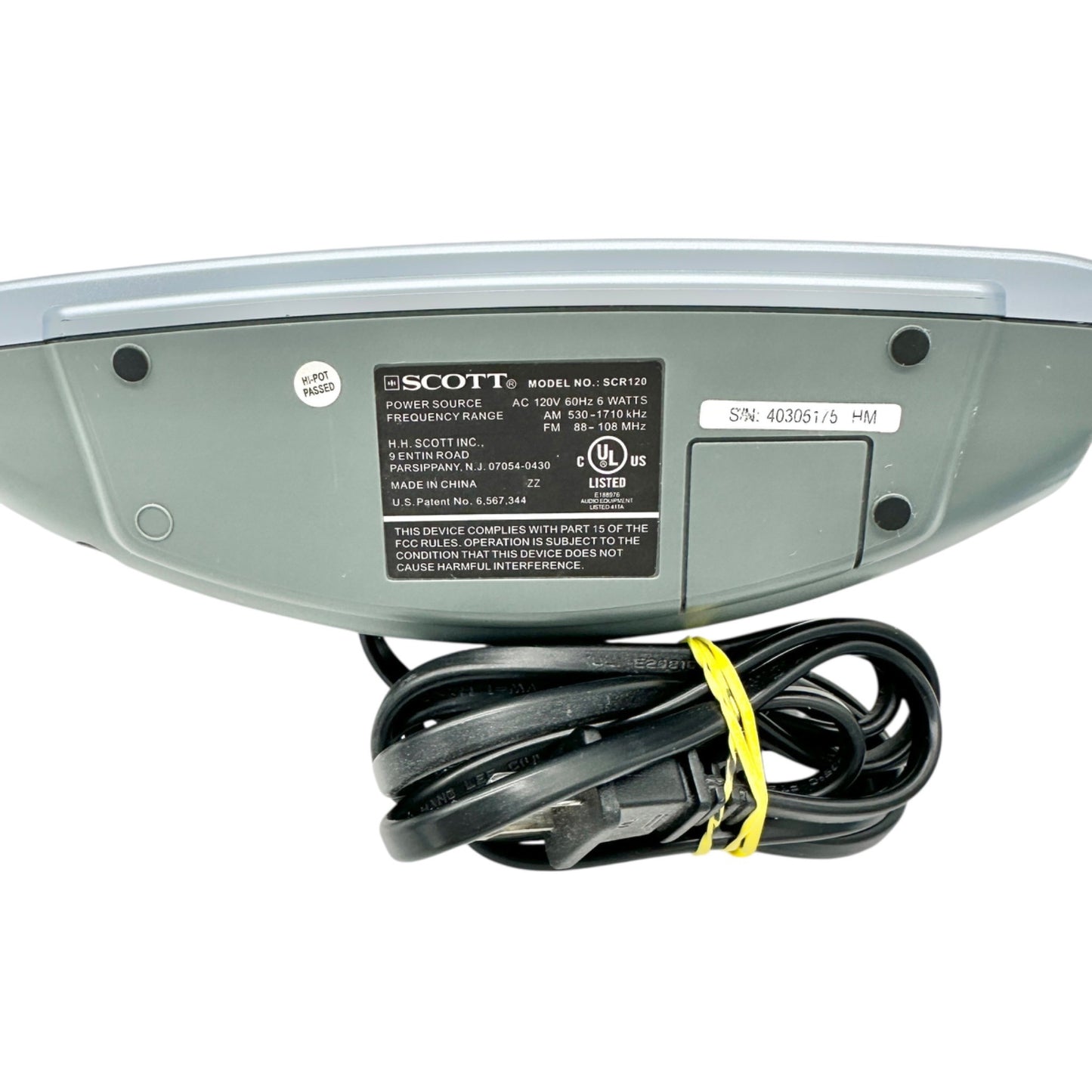 HH Scott Dual Alarm Clock Radio SCR120 FM AM Digital Display Snooze Calendar