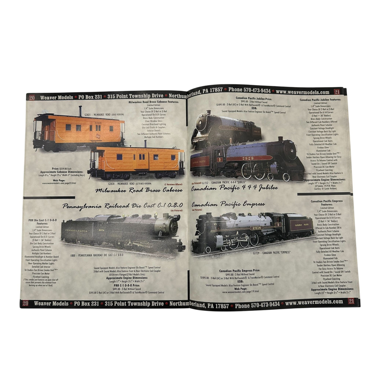 Weaver Models Spring 2008 Catalog Year Of The Jubilee Model Train Collectibles
