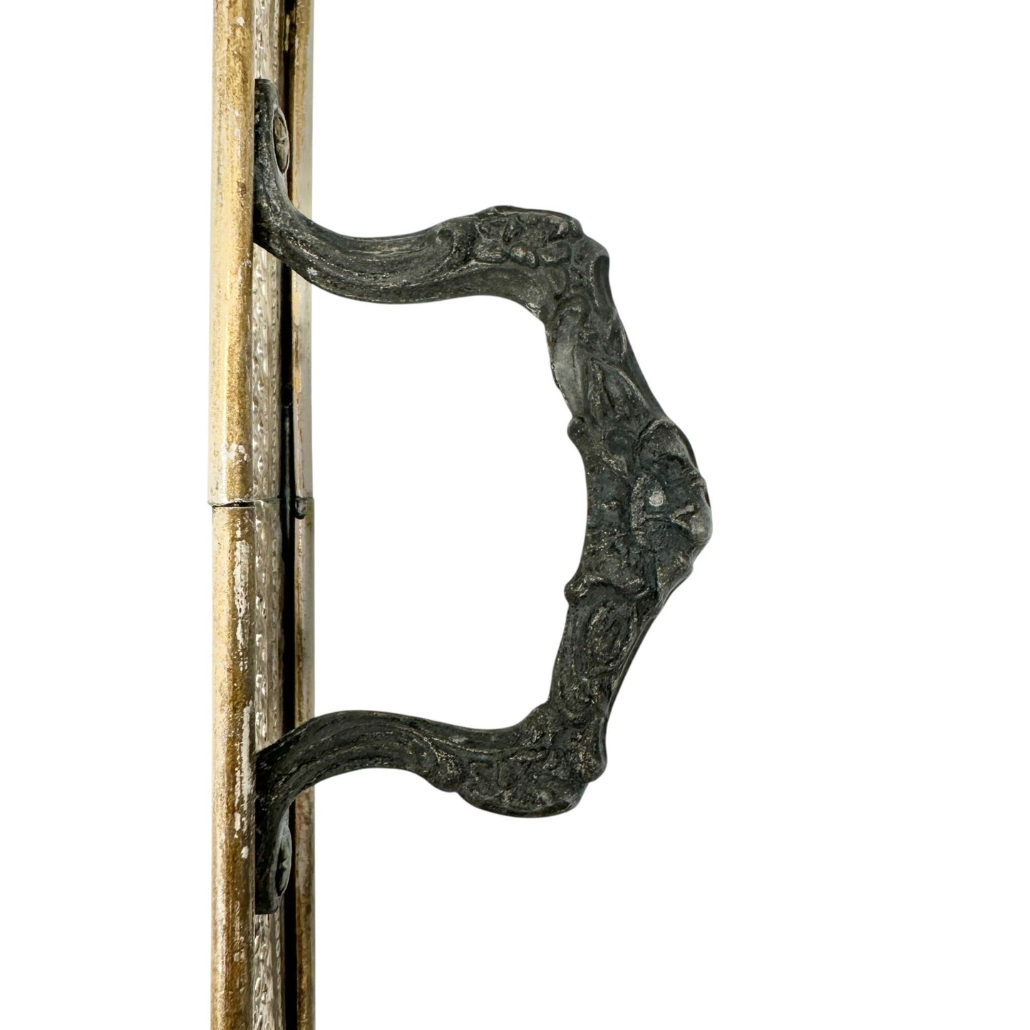 Vintage Silver Plate Rectangle Casserole Holder With Ornate Handles Floral Feet