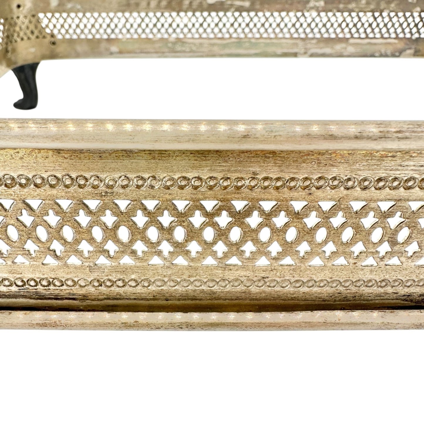 Vintage Silver Plate Rectangle Casserole Holder With Ornate Handles Floral Feet