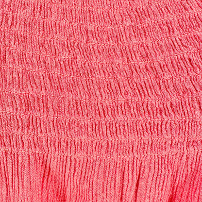 Westport Peasant Top Womens 2X Coral Crinkle Ruched Rayon with 3/4 Sleeves