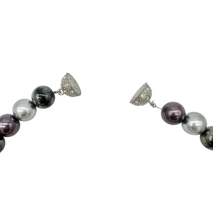 Premier Designs Multicolor Faux Pearl Necklace 14 inch Rhinestone Magnetic Clasp