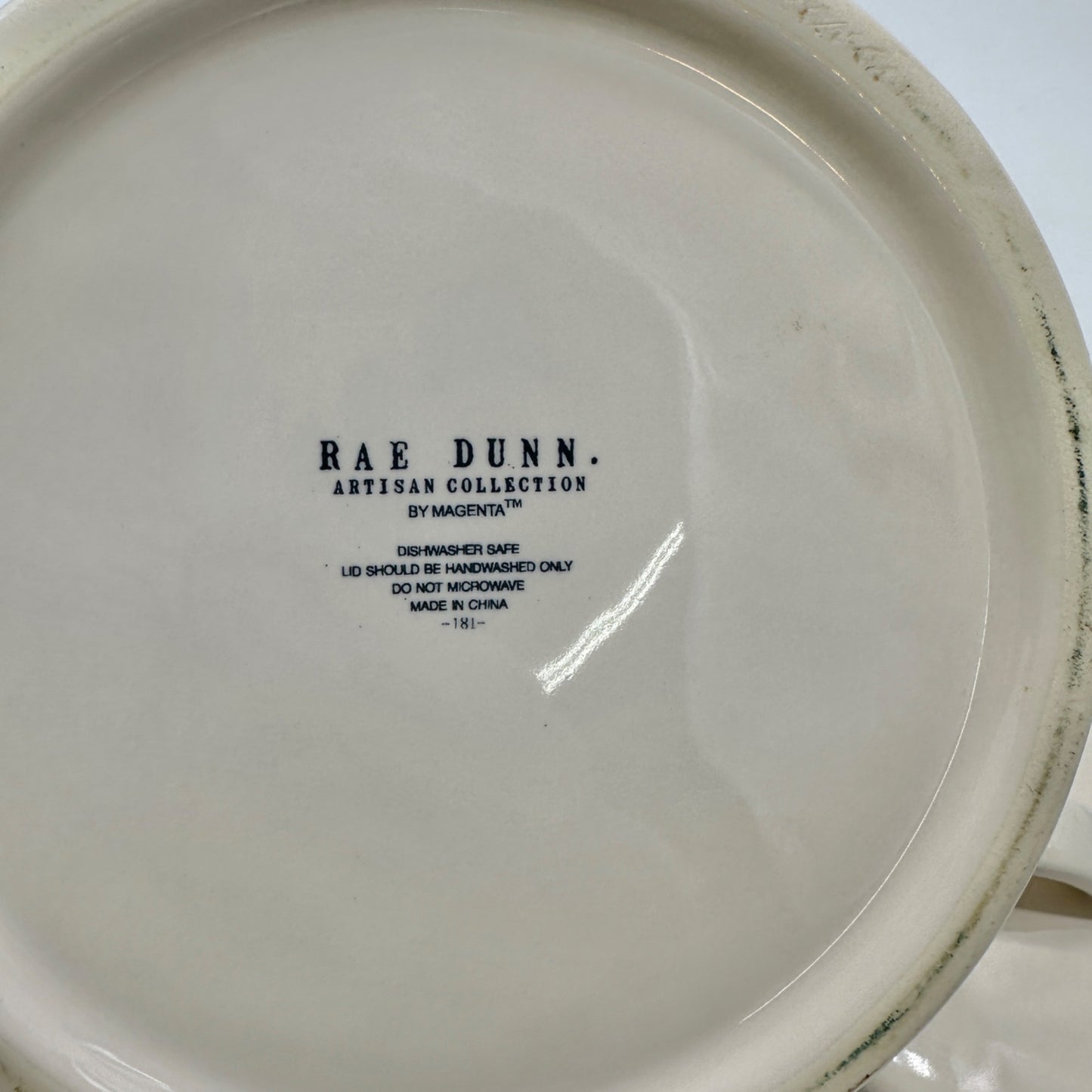 Rae Dunn Artisan Collection MADE WITH LOVE Jar with Lid White Ceramic