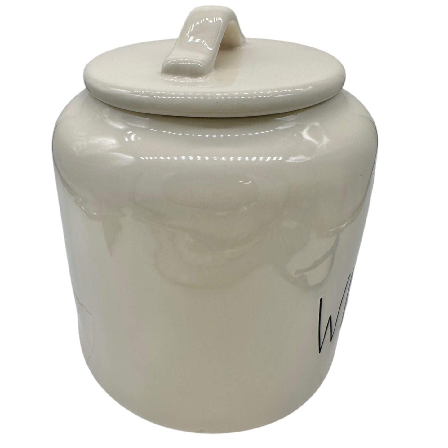 Rae Dunn Artisan Collection MADE WITH LOVE Jar with Lid White Ceramic
