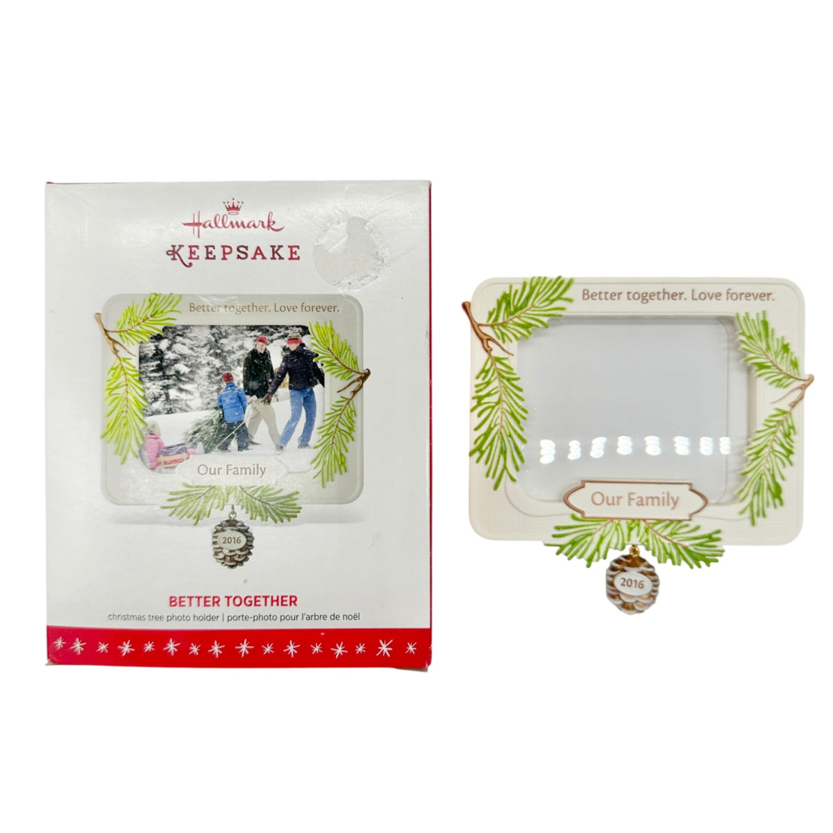 Hallmark Keepsake 2016 Better Together Our Family Christmas Photo Hold Ornament