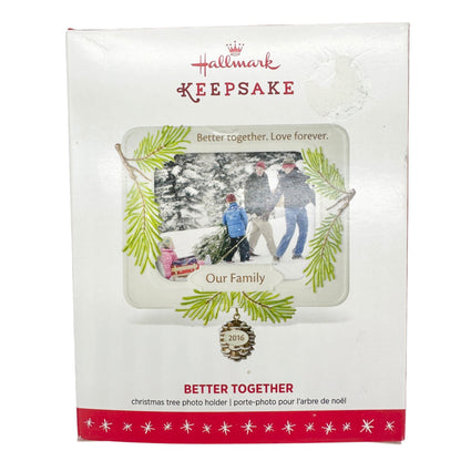 Hallmark Keepsake 2016 Better Together Our Family Christmas Photo Hold Ornament