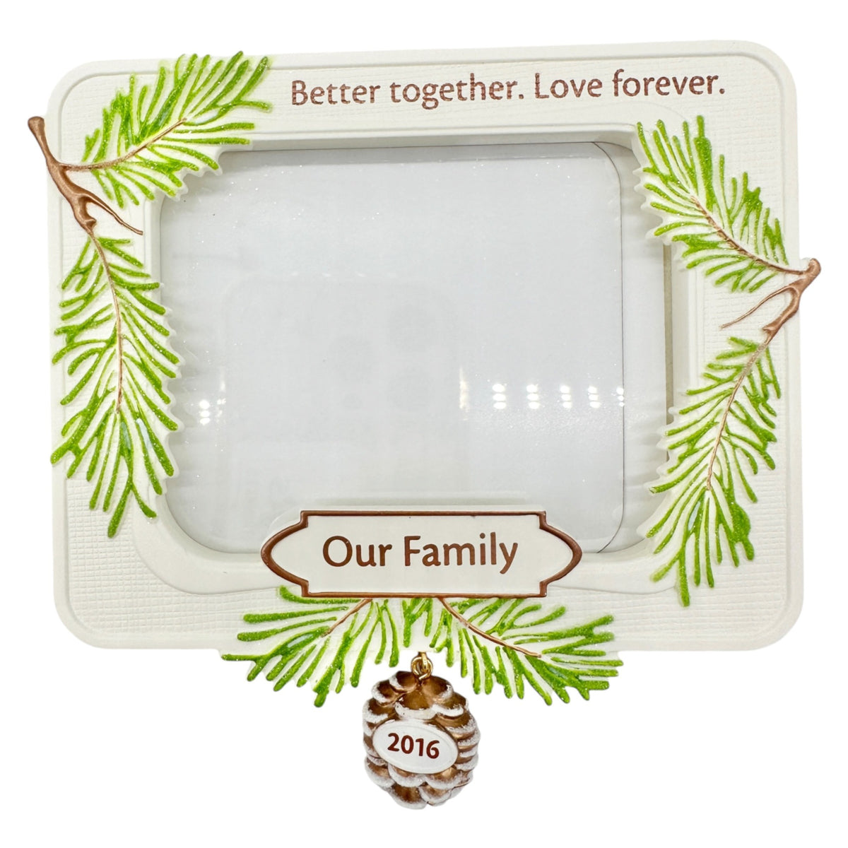 Hallmark Keepsake 2016 Better Together Our Family Christmas Photo Hold Ornament