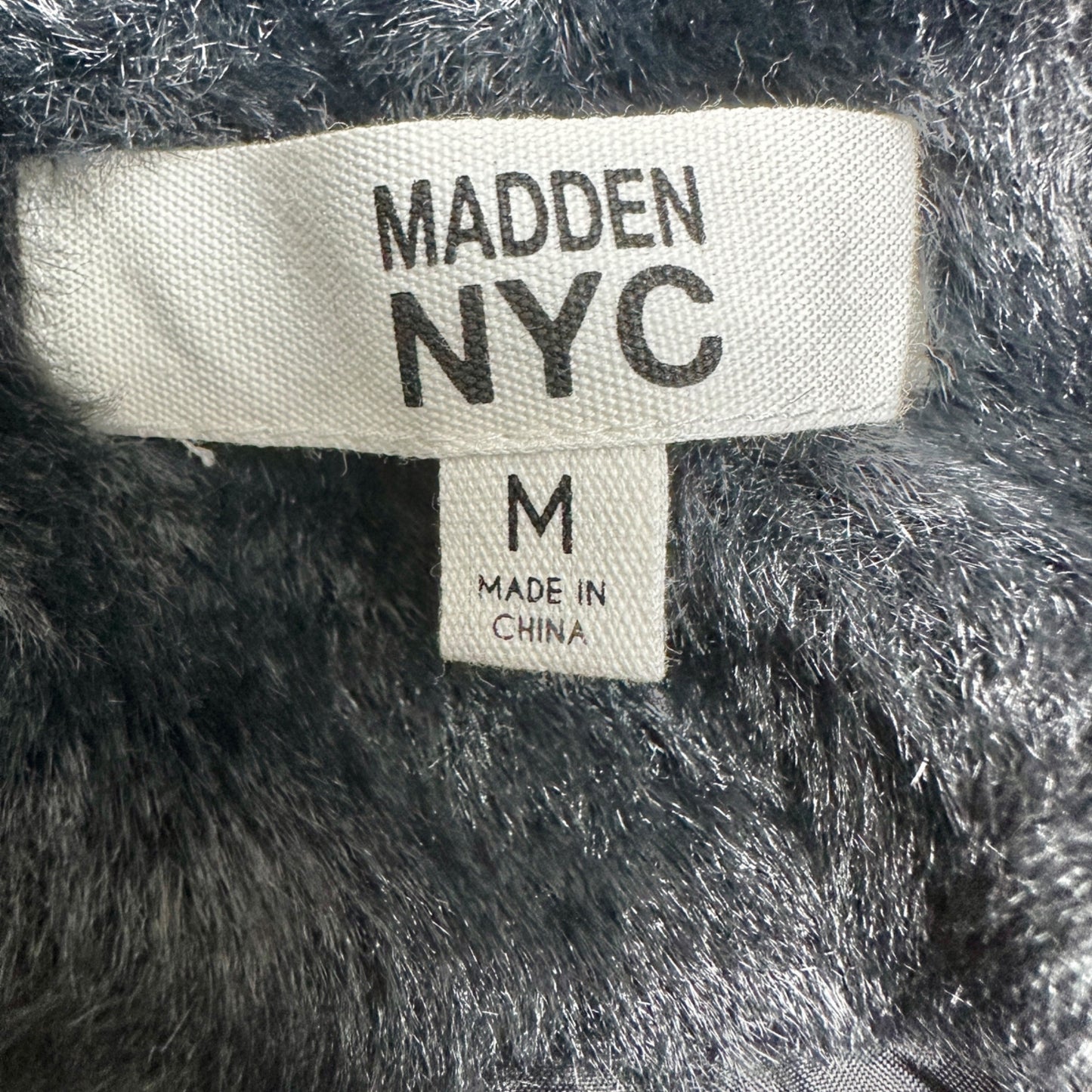 Madden Nyc Faux Fur Cropped Jacket Womens Juniors M (7/9) Black Ultra Soft NEW