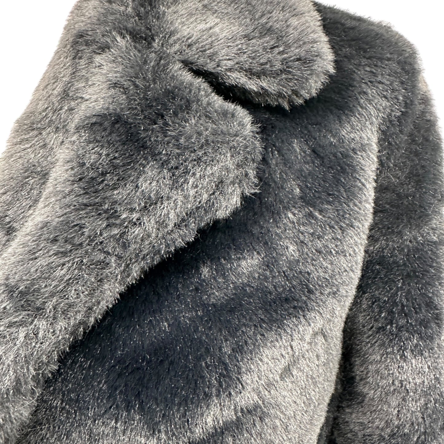 Madden Nyc Faux Fur Cropped Jacket Womens Juniors M (7/9) Black Ultra Soft NEW