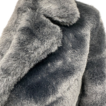 Madden Nyc Faux Fur Cropped Jacket Womens Juniors M (7/9) Black Ultra Soft NEW