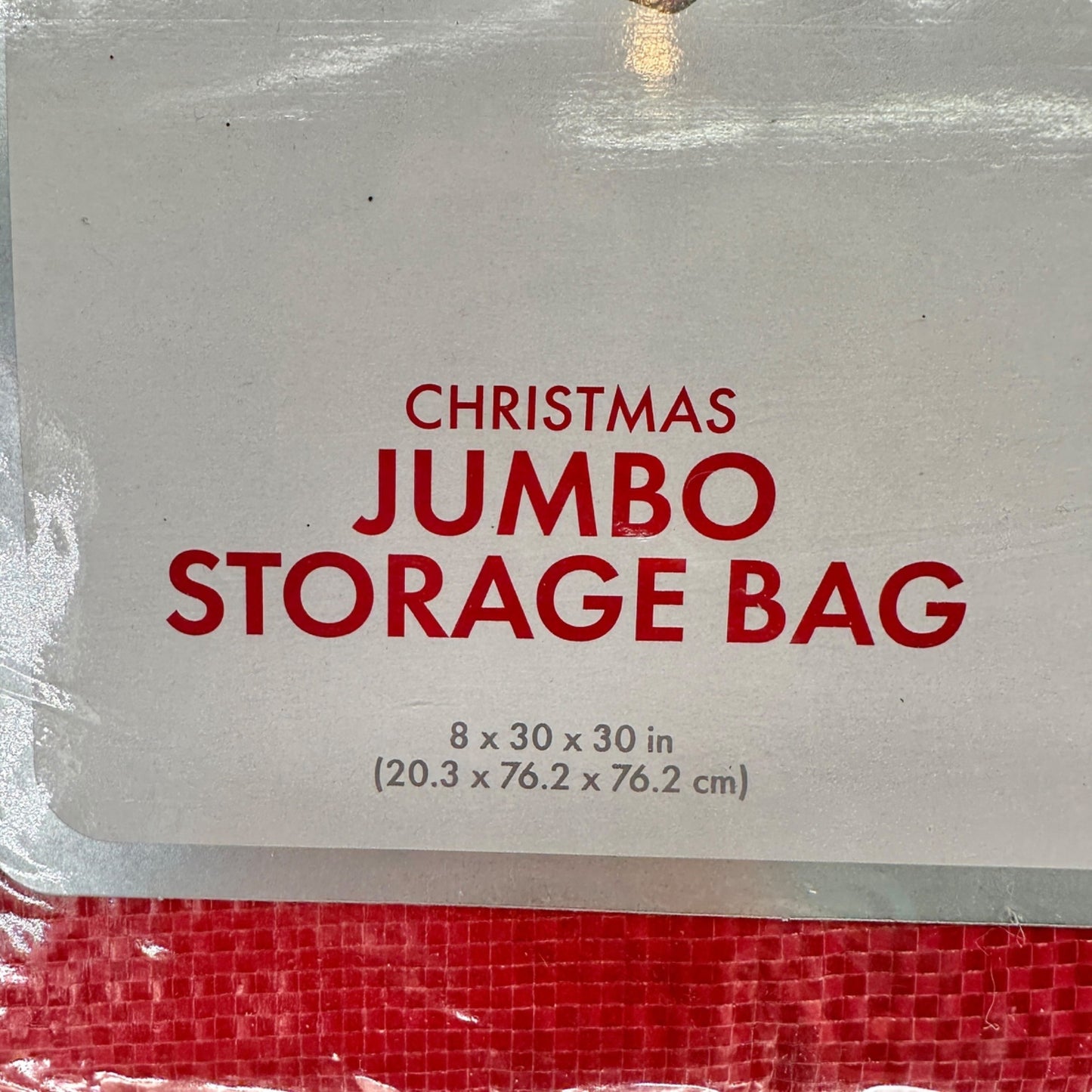 Whitmor Christmas Jumbo Storage Bags 1 New 1 Used Red Zip Up Handles 30x30x8 Red