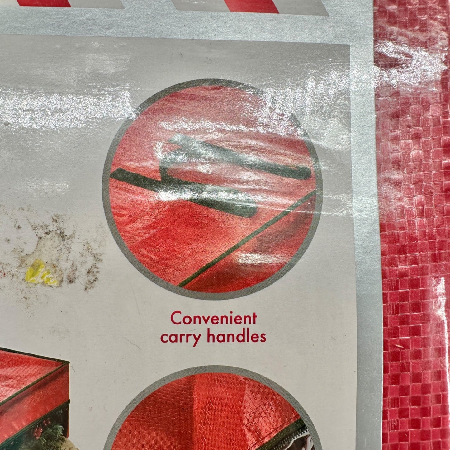 Whitmor Christmas Jumbo Storage Bags 1 New 1 Used Red Zip Up Handles 30x30x8 Red