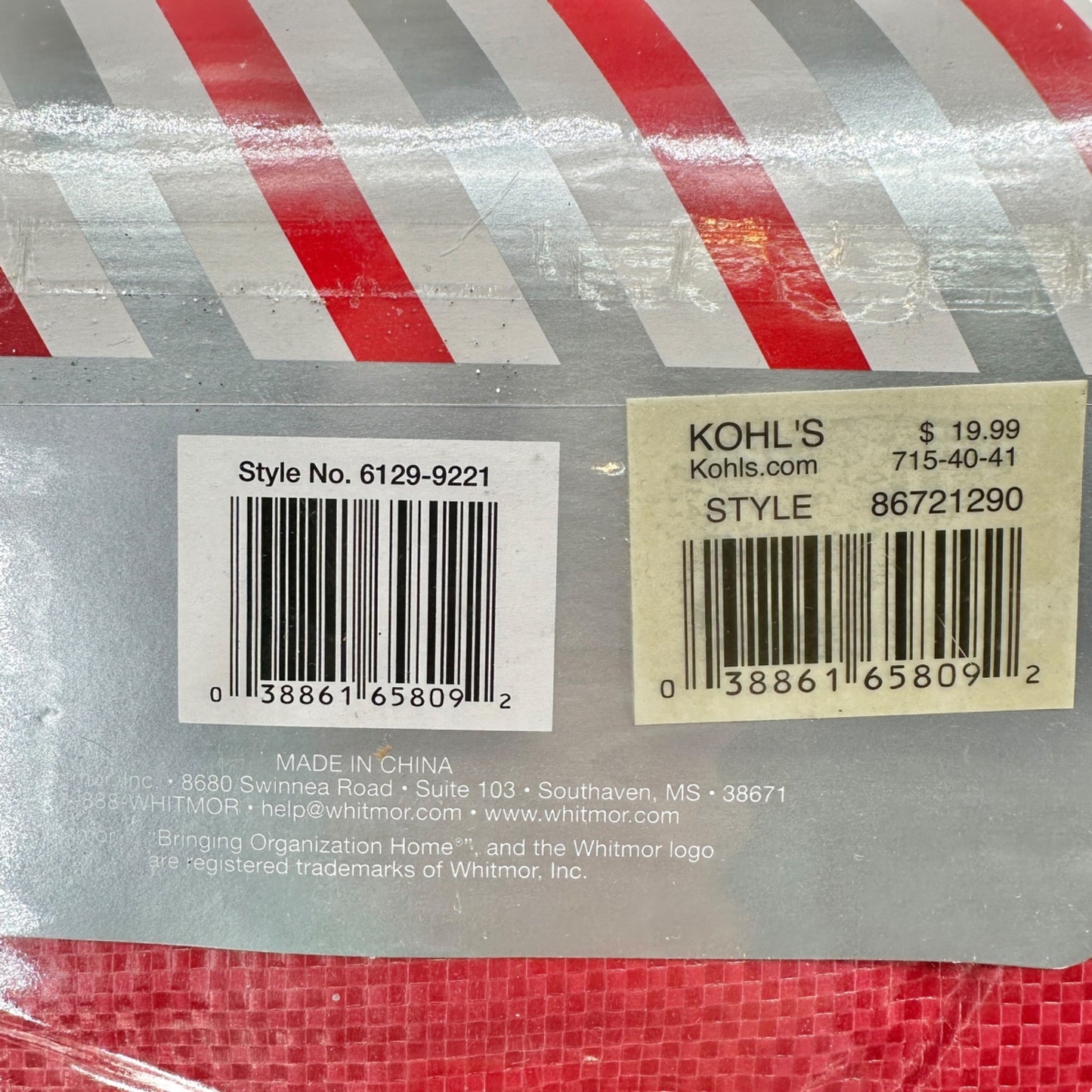 Whitmor Christmas Jumbo Storage Bags 1 New 1 Used Red Zip Up Handles 30x30x8 Red