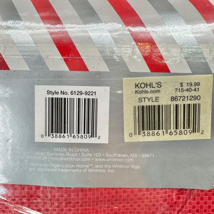 Whitmor Christmas Jumbo Storage Bags 1 New 1 Used Red Zip Up Handles 30x30x8 Red