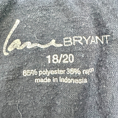 Lane Bryant Blouse Womens 18/20 Navy Crochet 3/4 Sleeve Lightweight Poly Rayon