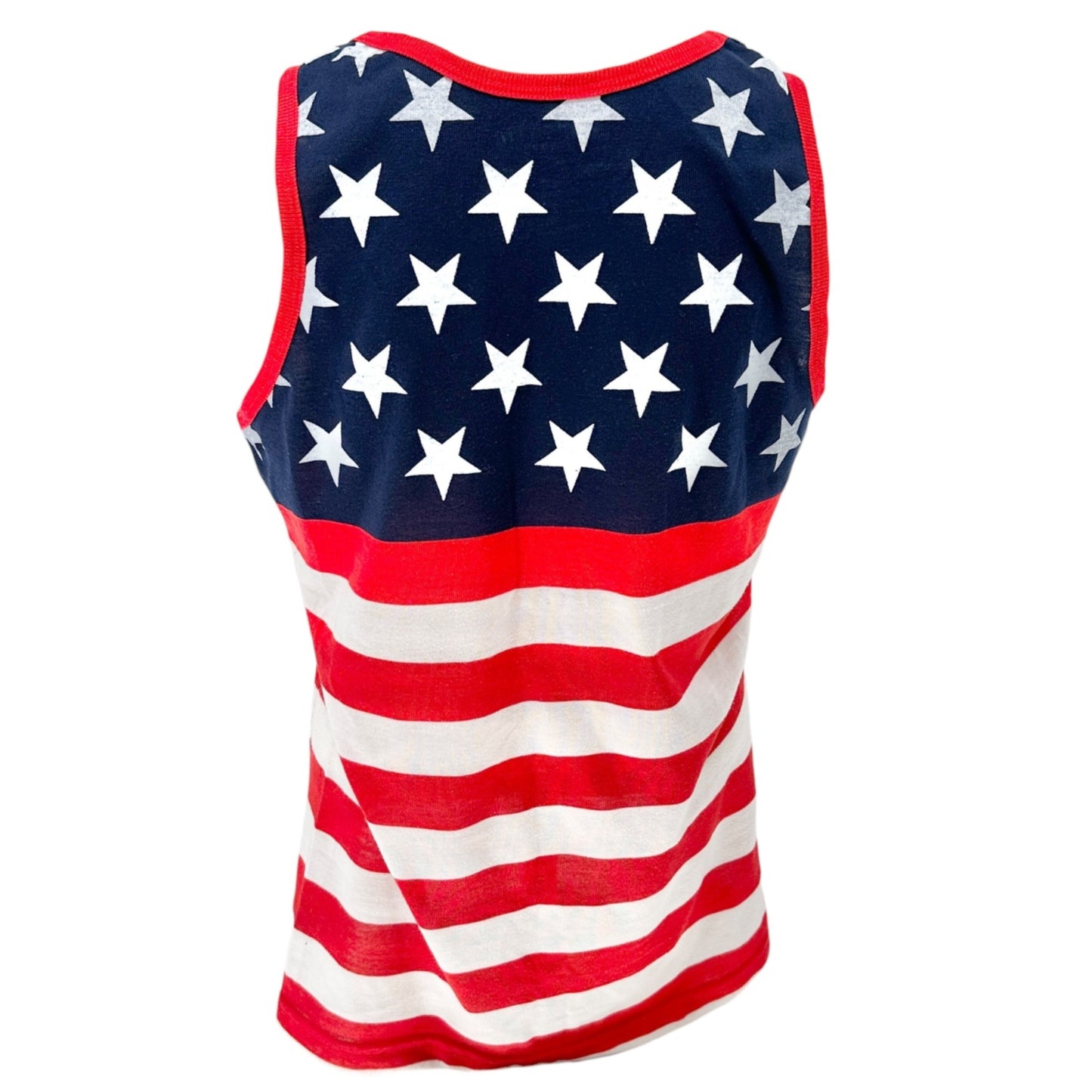 Patriotic American Flag Tank Top Mens Small Stars Stripes Pacific Surf Polyester