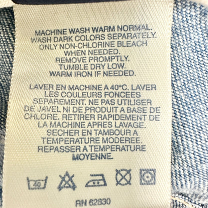 Lands End Womens Denim Midi Skirt Size 18 Light Wash Cotton Pockets Front Zip