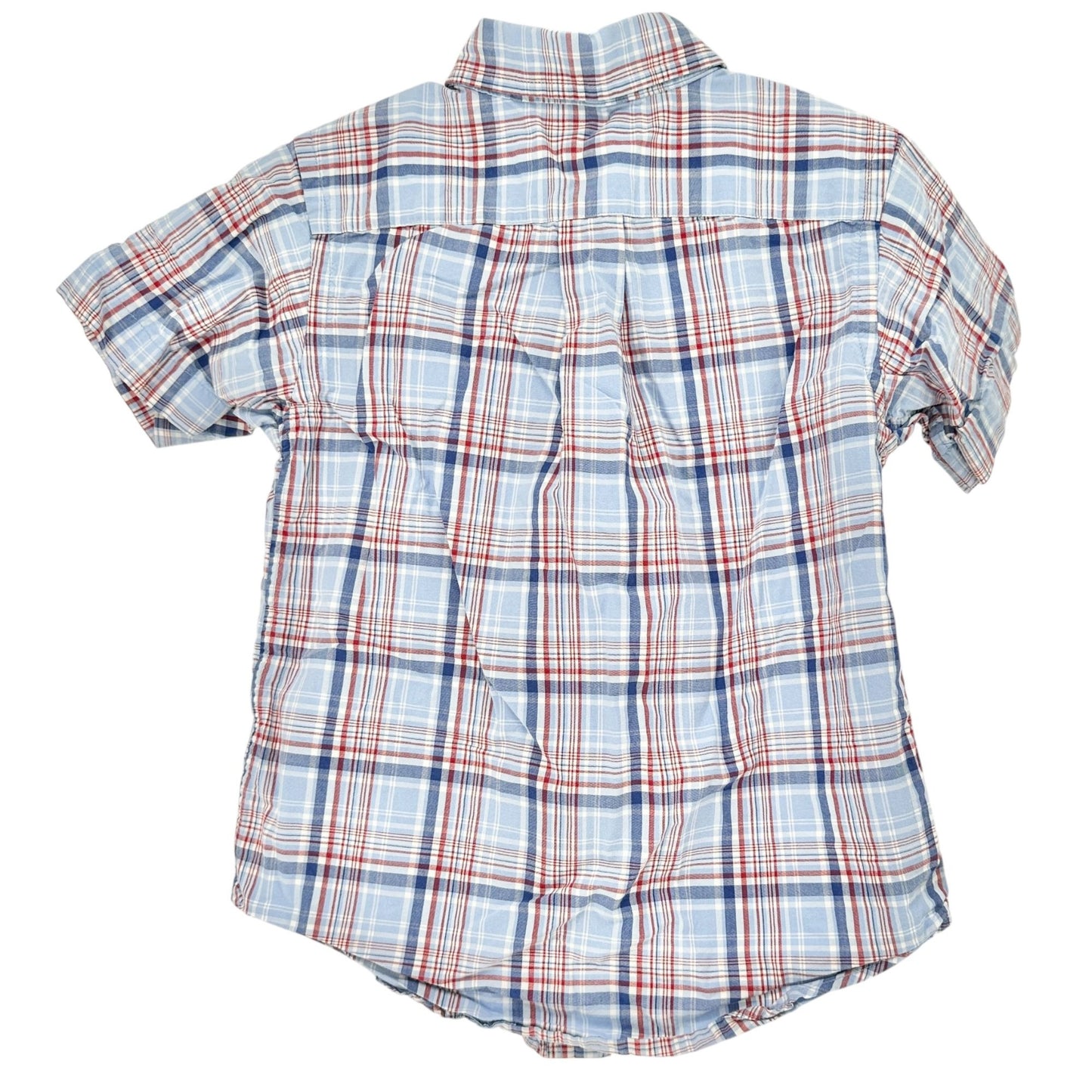 Ralph Lauren Shirt Kids 4T Plaid Button-Down Shirt Light Blue Red Cotton